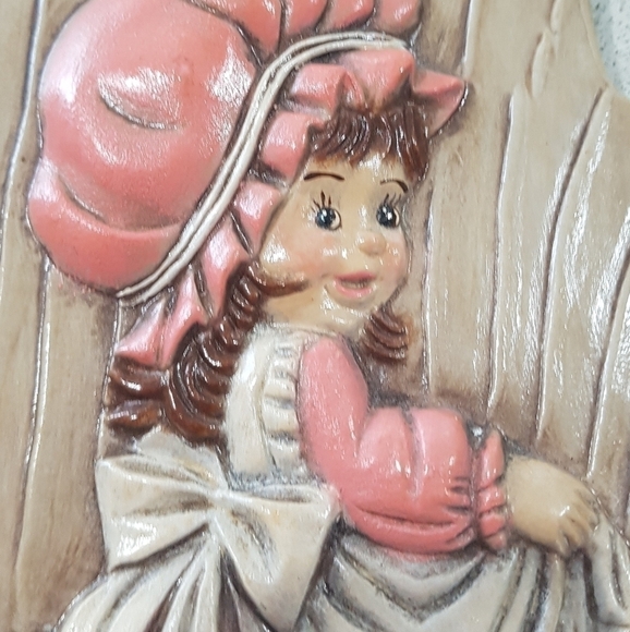 1970s Kitsch Handpainted Ceramic Wall Decor - Picture 7 of 9